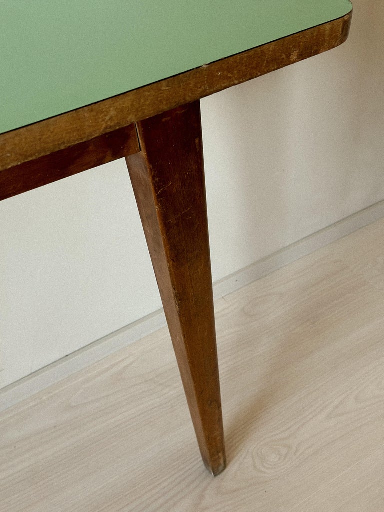 Mid-Century Console Table with Tapered Legs and Formica Top, Italy c. 1950s - Image 6