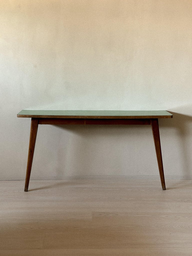 Mid-Century Console Table with Tapered Legs and Formica Top, Italy c. 1950s - Image 2