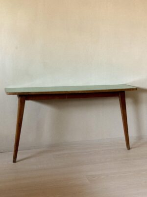 Mid-Century Console Table with Tapered Legs and Formica Top, Italy c. 1950s
