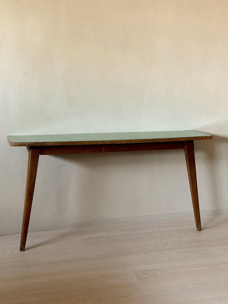 Mid-Century Console Table with Tapered Legs and Formica Top, Italy c. 1950s - Image 14