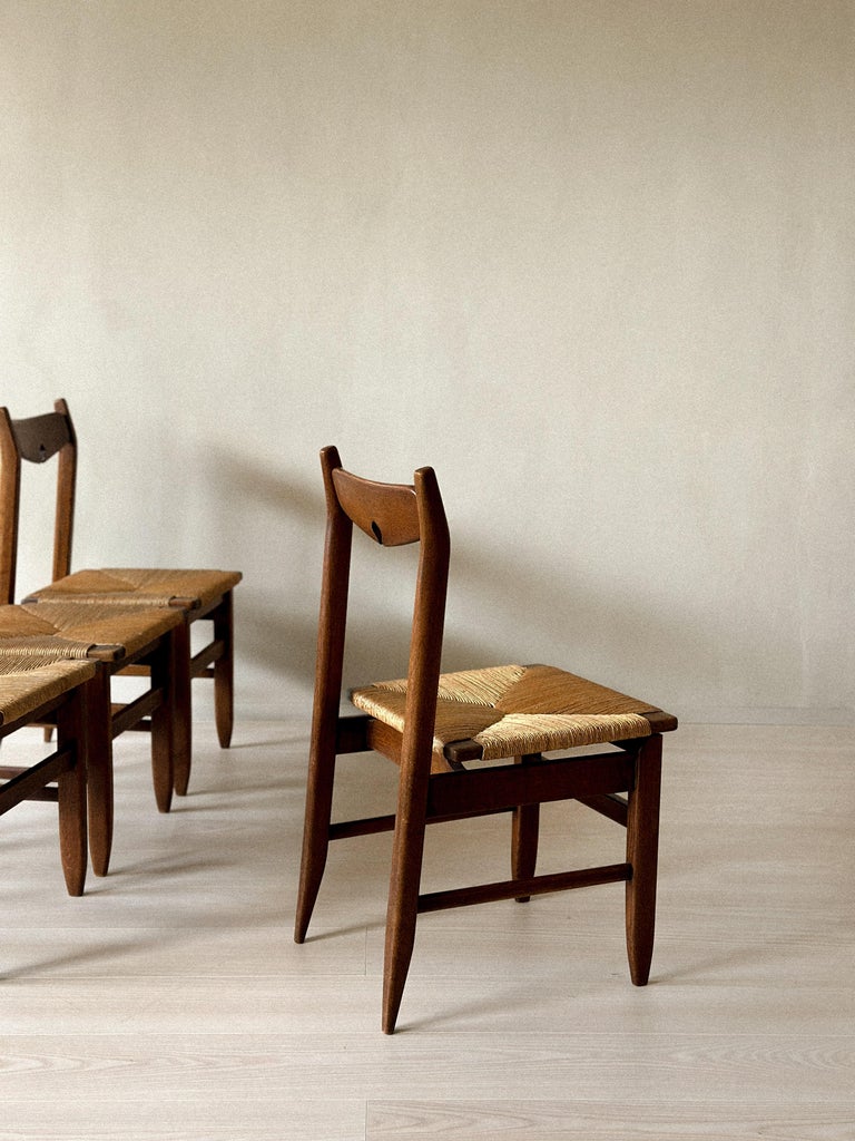 Set of Four French Mid-Century Dining Chairs by Guillerme et Chambron - Image 10