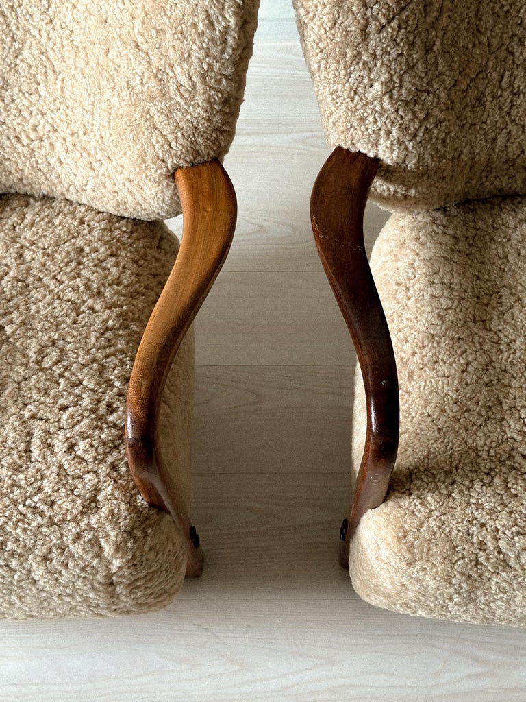 Low-slung silhouette of 1930s Danish armchair