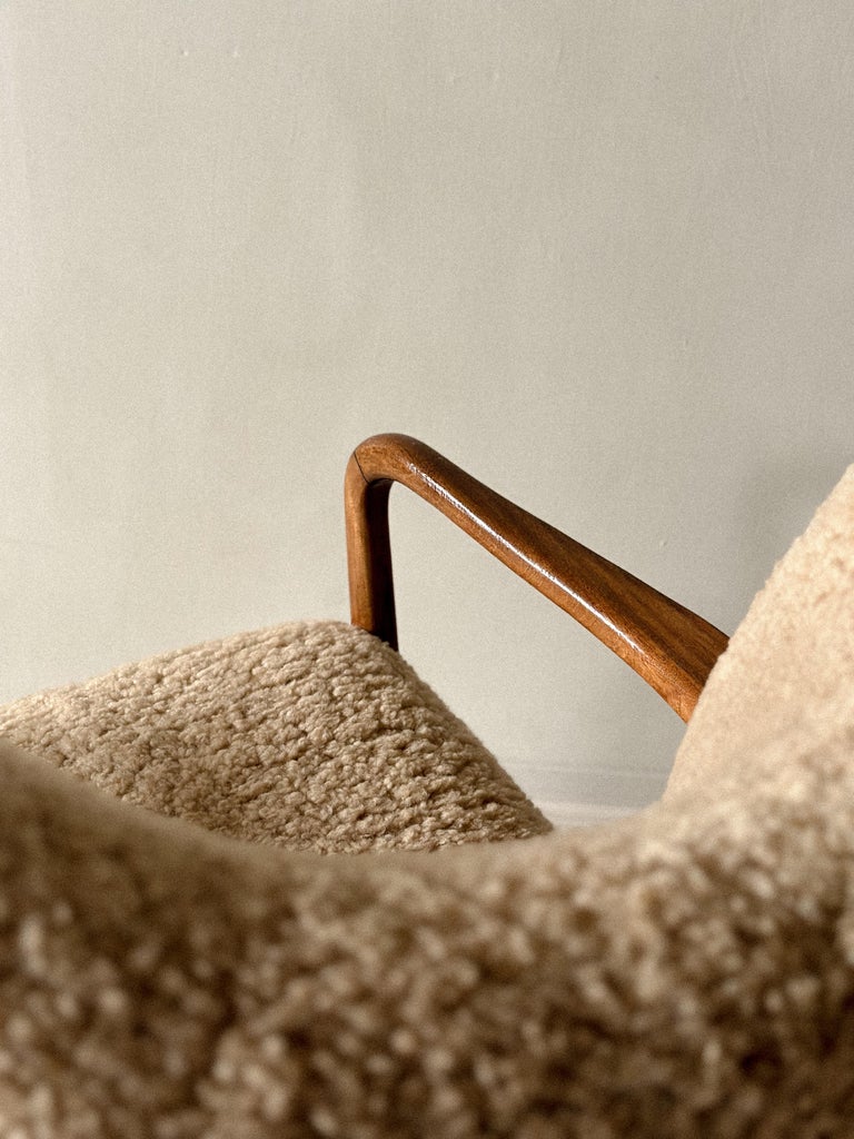 A Rare Pair of Vintage Viggo Boesen (attr.) Armchairs in Shearling, Produced by Hos Wulff, Denmark c. 1930s - Image 14