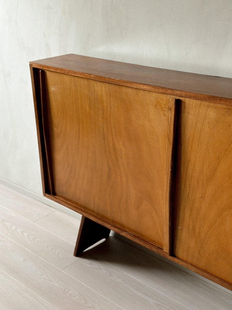 Three-quarter angle of vintage French sideboard