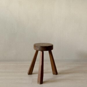 Vintage French three-legged milking stool, 1960s