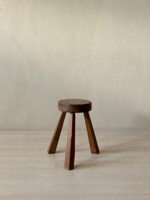 Vintage French three-legged milking stool, 1960s