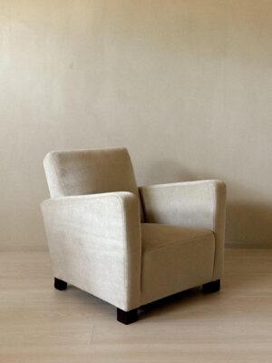 Art Deco Danish club chair in neutral fabric, 1940s