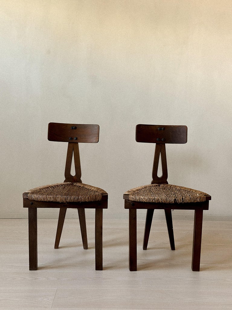 Vintage Spanish chairs with artisanal details