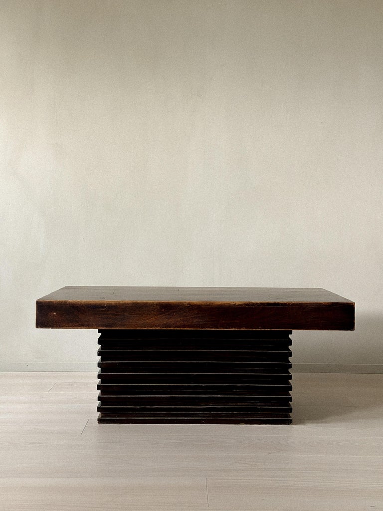 Spanish modernist coffee table with stacked base, 1960s