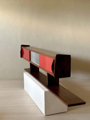 French wall-mounted cabinet with sliding panels