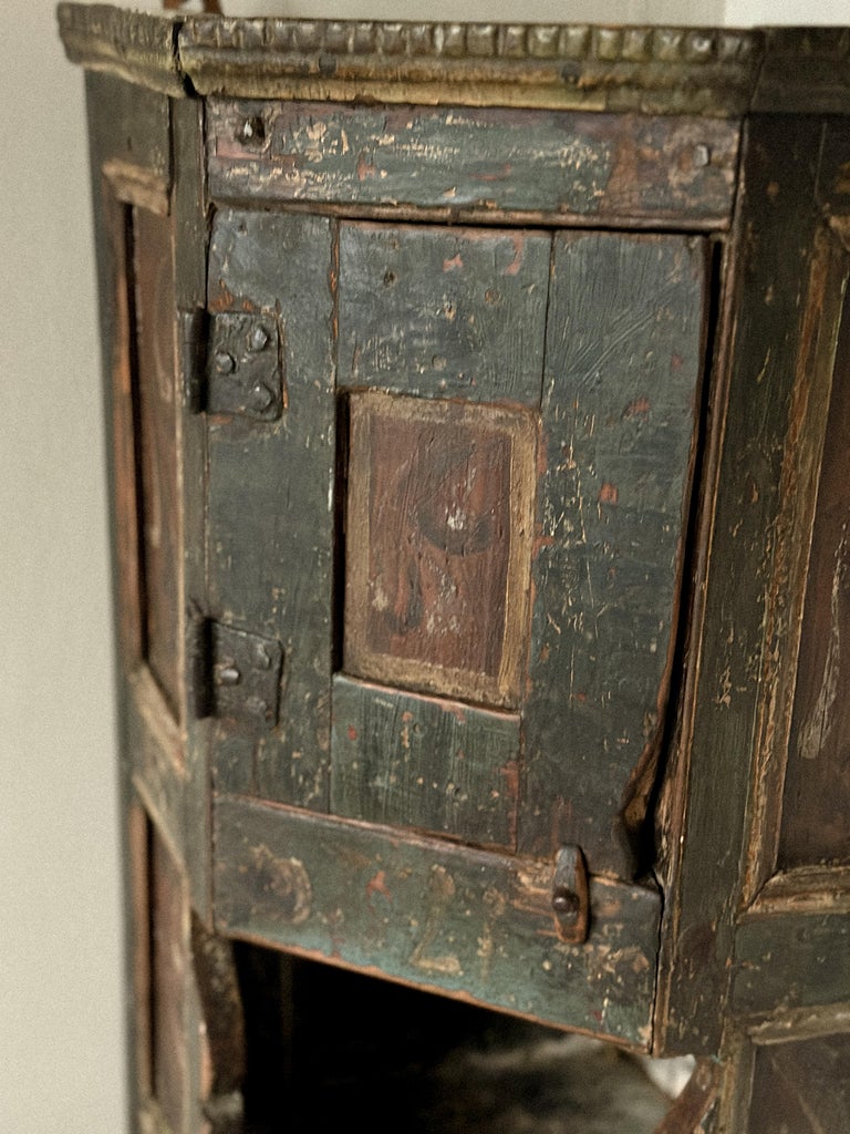 18th-Century Painted Corner Cabinet, Trysil, Norway - Image 9