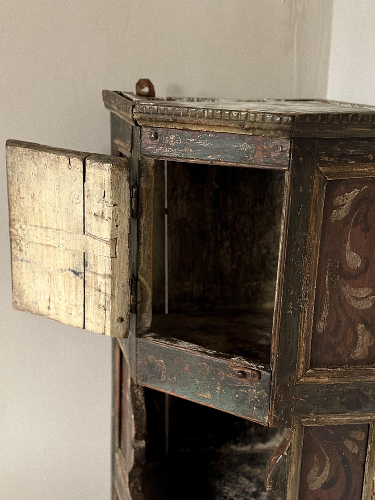 18th-Century Painted Corner Cabinet, Trysil, Norway - Image 7