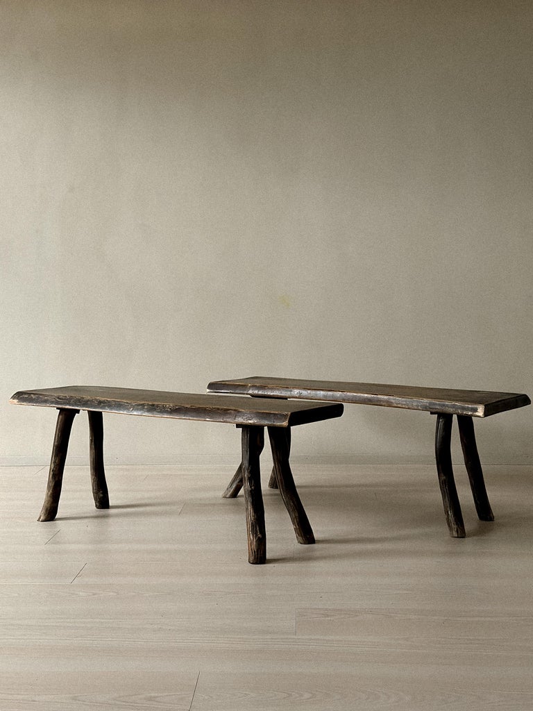 A Pair of Brutalist Wabi Sabi Benches, France, circa 1960s - Image 6