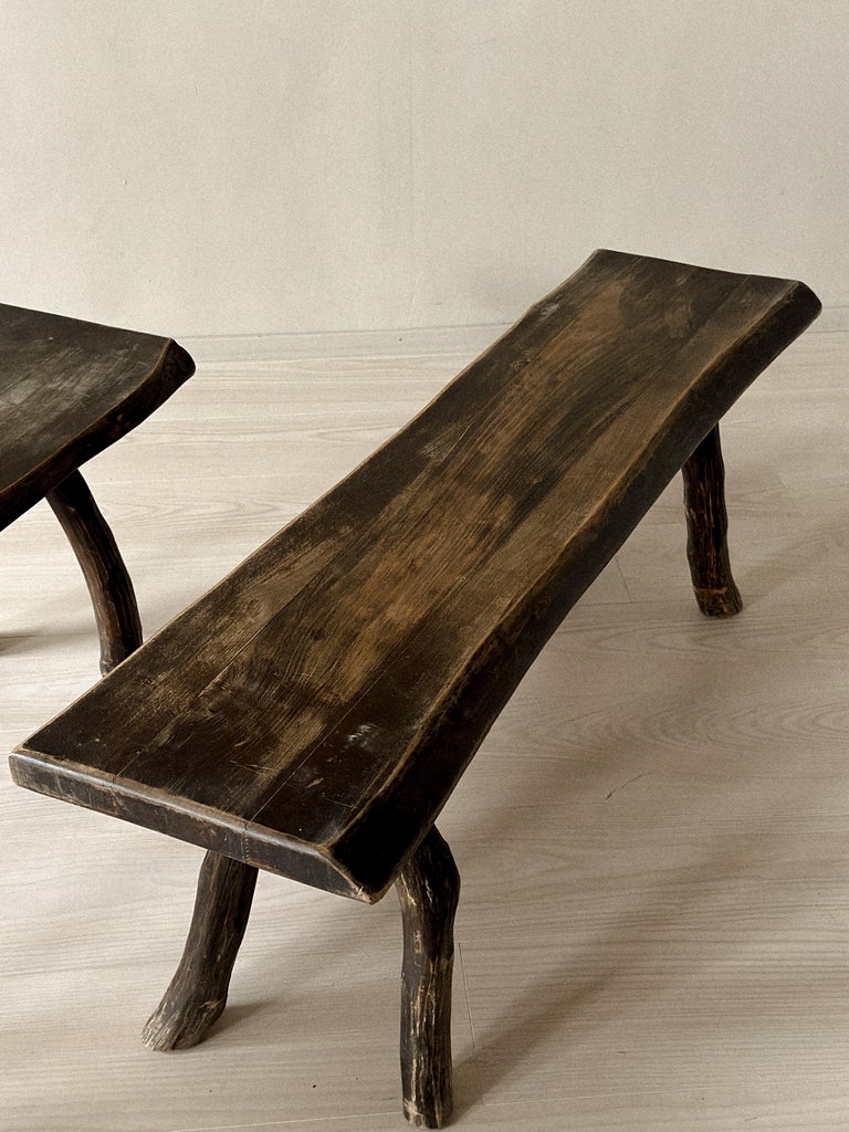 A Pair of Brutalist Wabi Sabi Benches, France, circa 1960s - Image 7