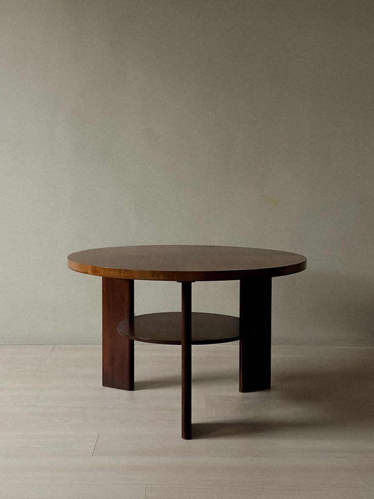 Art Deco, Danish Cabinetmaker Circular Side Table, c. 1930/40s