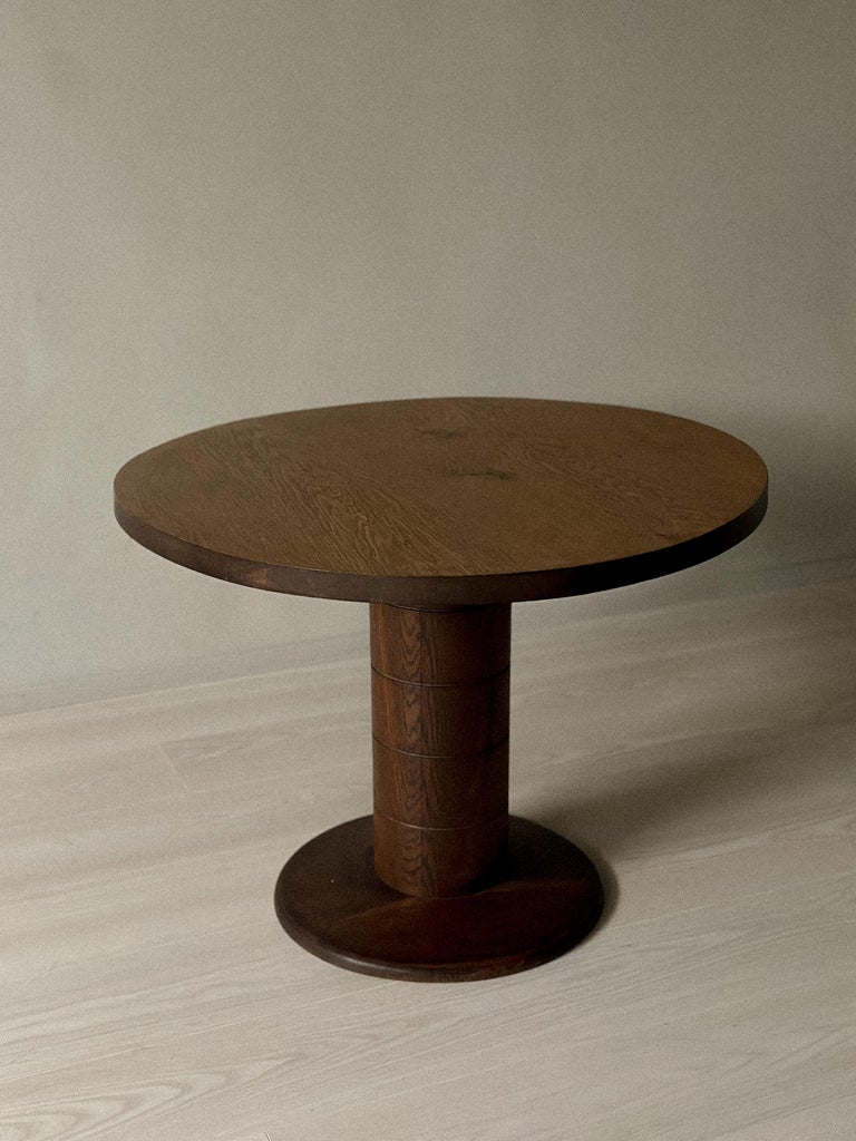 Art Deco, Danish Cabinetmaker Circular Side Table in Oak, c. 1930/40s - Image 7