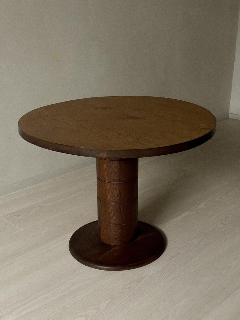 Art Deco, Danish Cabinetmaker Circular Side Table in Oak, c. 1930/40s - Image 5