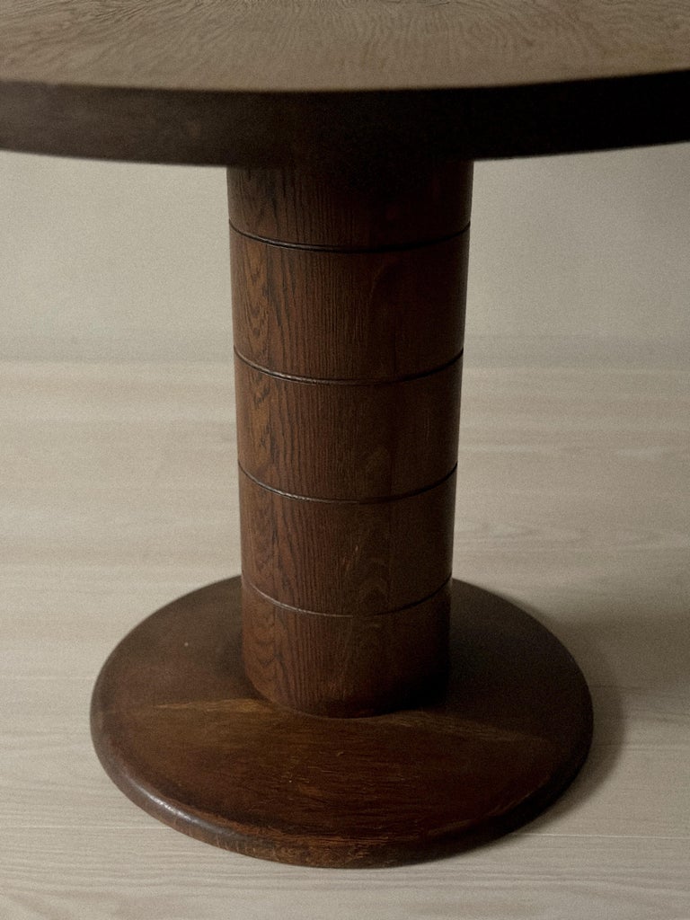 Art Deco, Danish Cabinetmaker Circular Side Table in Oak, c. 1930/40s - Image 3