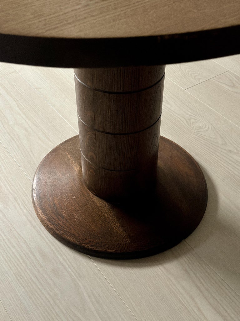 Art Deco, Danish Cabinetmaker Circular Side Table in Oak, c. 1930/40s - Image 8