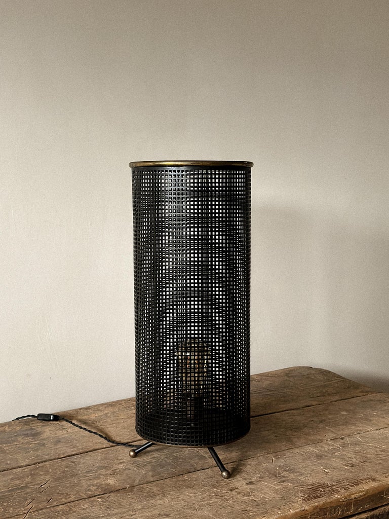 French Industrial Table Lamp, in the manner of Mathieu Matégot, France, c 1950s - Image 3