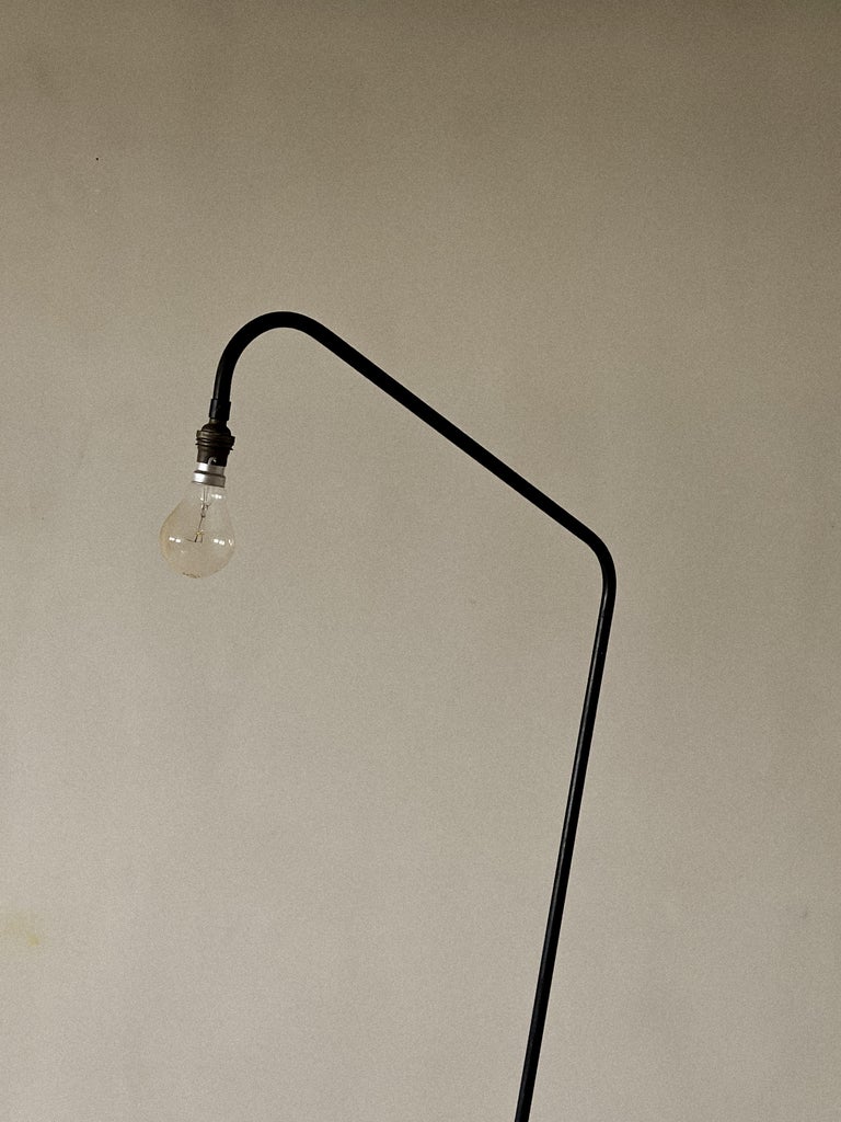 French Mid-Century Modern Industrial Floor Lamp, France, circa 1950s - Image 11