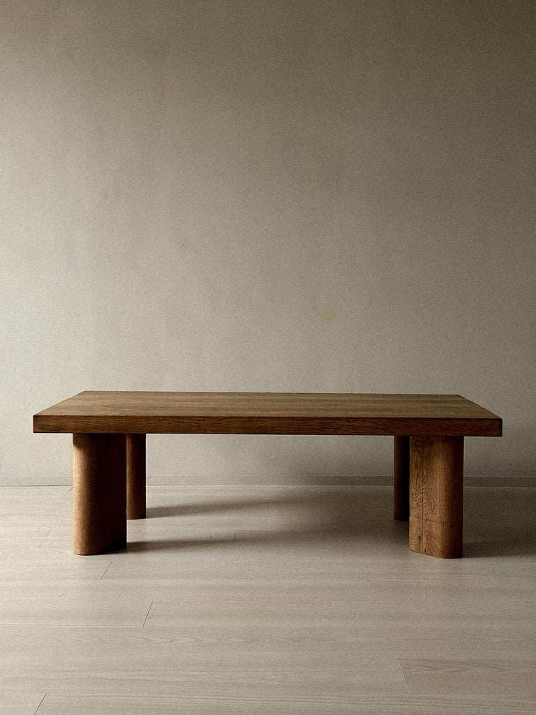 Massive Oak Coffee Table, in the Style of Charlotte Perriand, Denmark, c. 1960s - Image 2