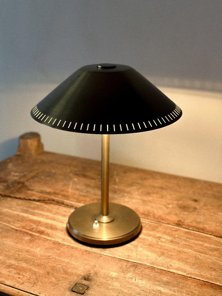 Mid-Century Scandinavian Table Lamp in Brass, 1950s - Image 3