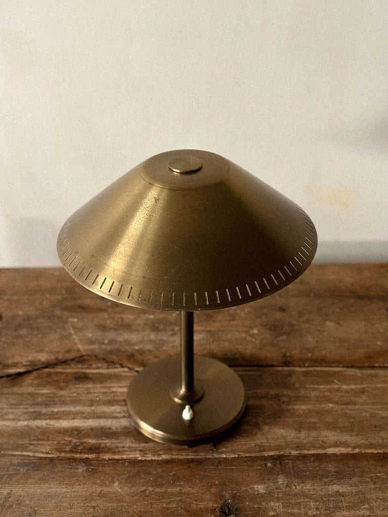 Mid-Century Scandinavian Table Lamp in Brass, 1950s - Image 6