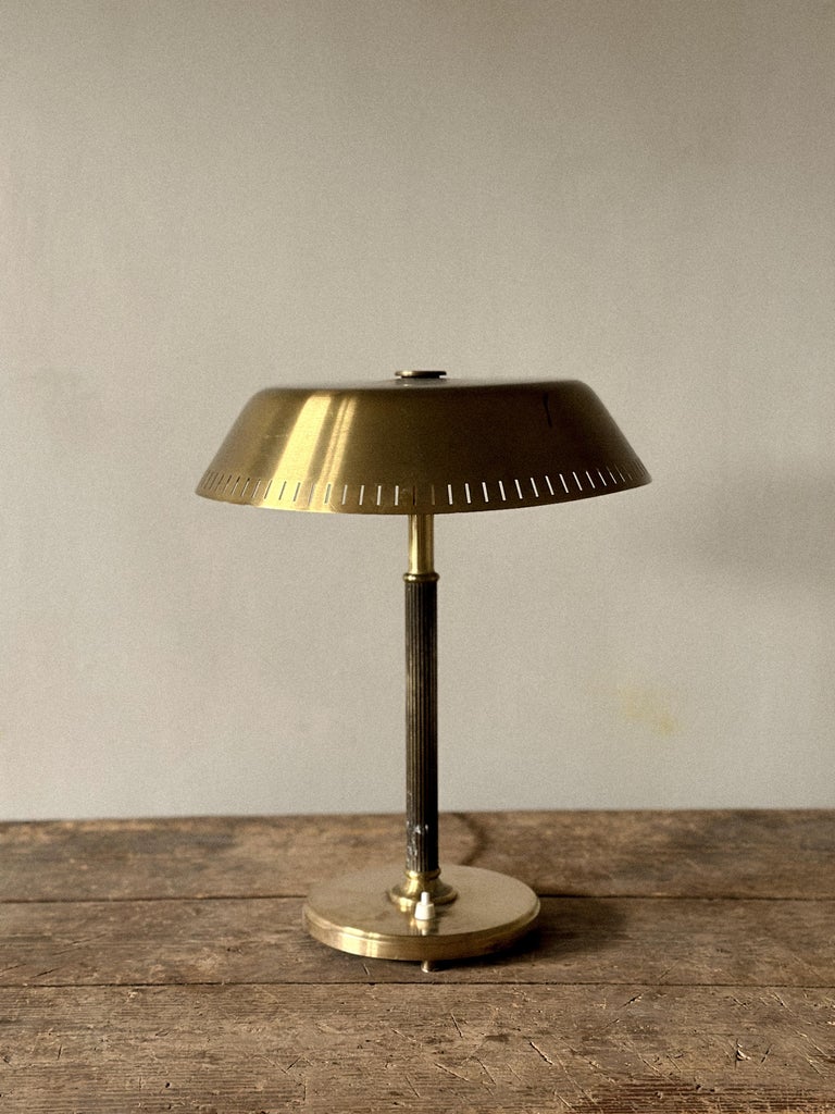 Mid-Century Scandinavian Table Lamp in Brass, 1950s