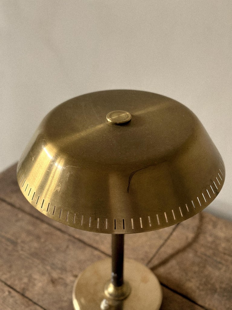 Mid-Century Scandinavian Table Lamp in Brass, 1950s - Image 6