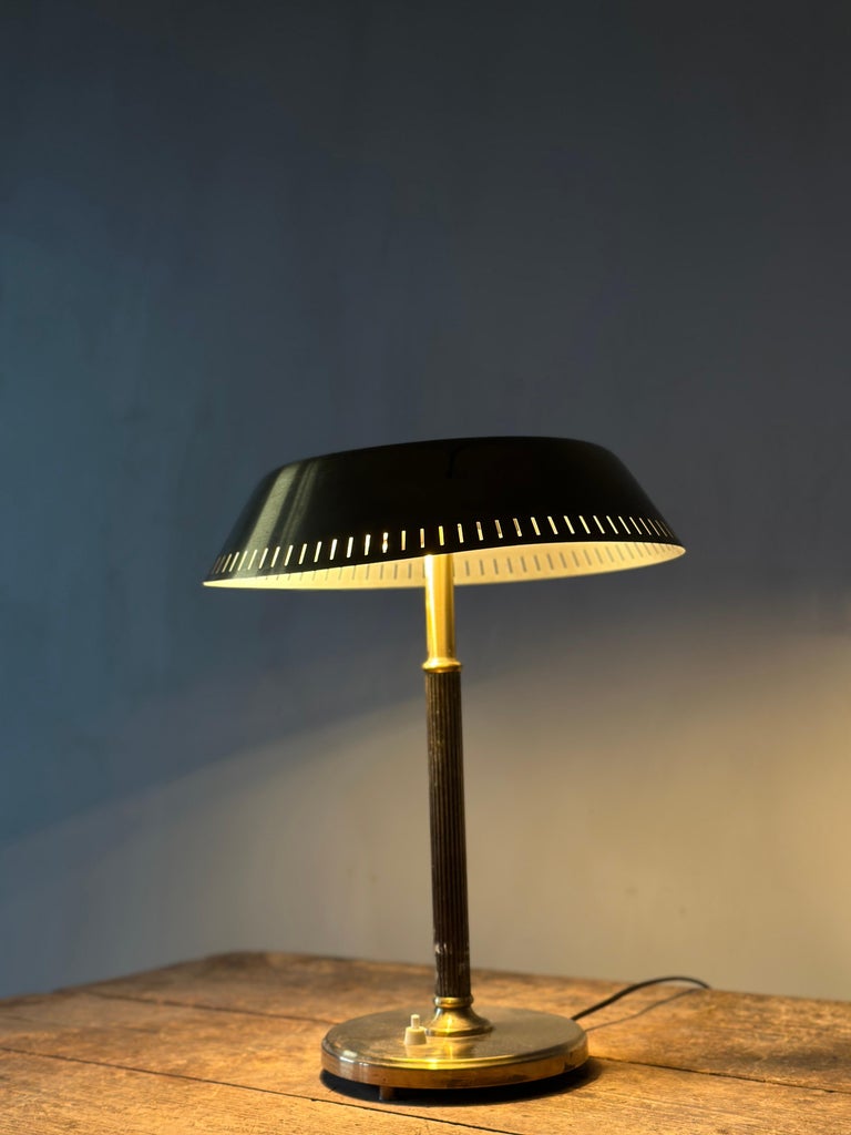 Mid-Century Scandinavian Table Lamp in Brass, 1950s - Image 4