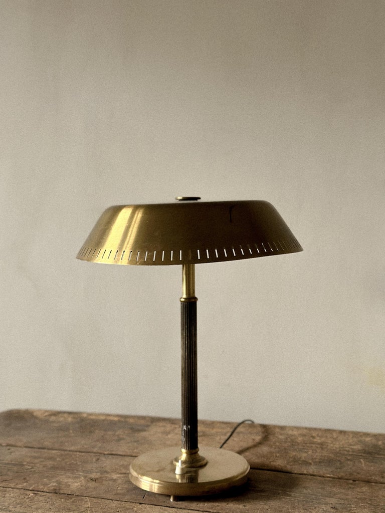 Mid-Century Scandinavian Table Lamp in Brass, 1950s - Image 2