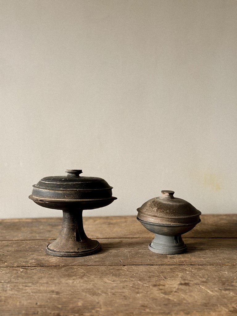 Set of 2 Pedestal Jars, Korea, Silla period (57 BCE – 935 CE)