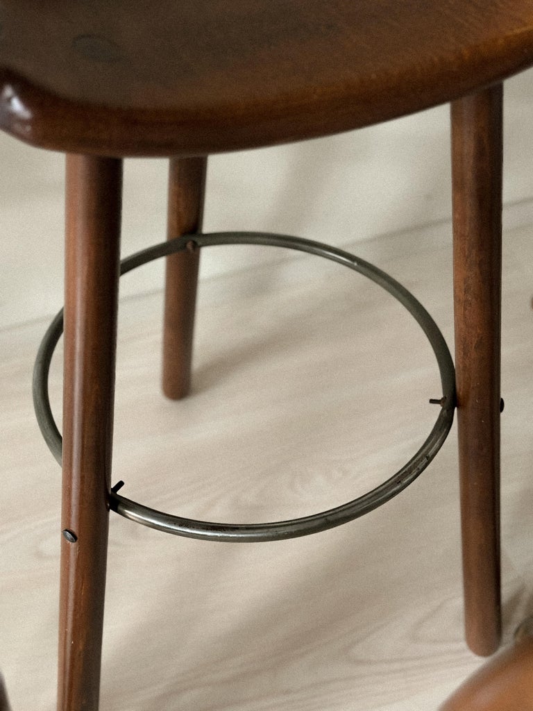 Set of 8 Brutalist Bar Stools, Europe, circa 1970s - Image 8