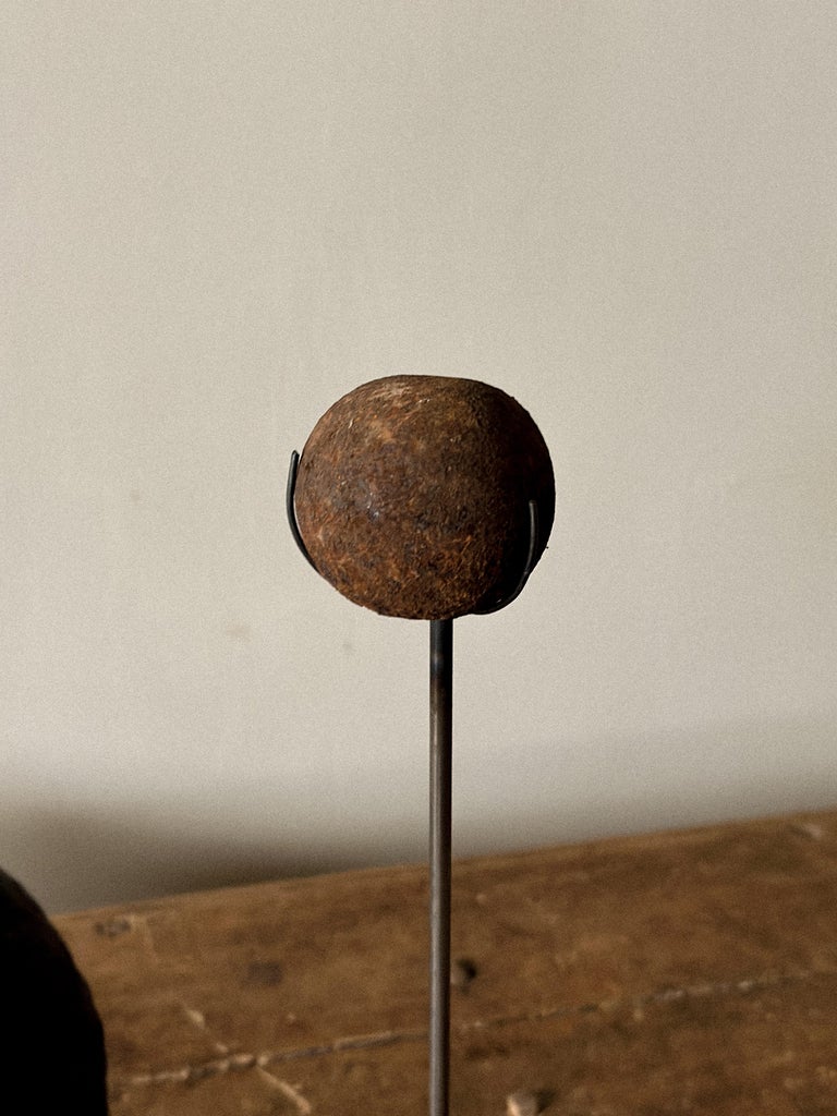 Set of Antique Cannonballs on Custom Stands, Wabi Sabi, Norway, c. 1800s - Image 4