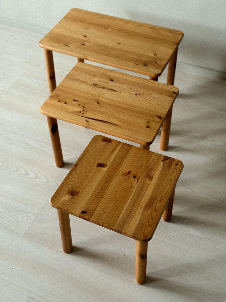 Set of Three Norwegian Pine Side Tables, circa 1970s - Image 6