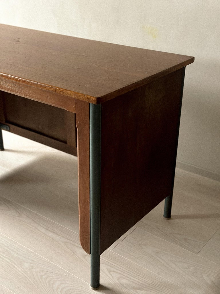 Vintage “Surveillant” desk attributed to Ateliers Jean Prouvé, France, c. 1960s - Image 14