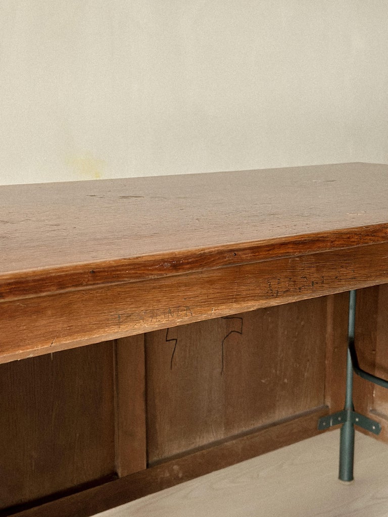 Vintage “Surveillant” desk attributed to Ateliers Jean Prouvé, France, c. 1960s - Image 7