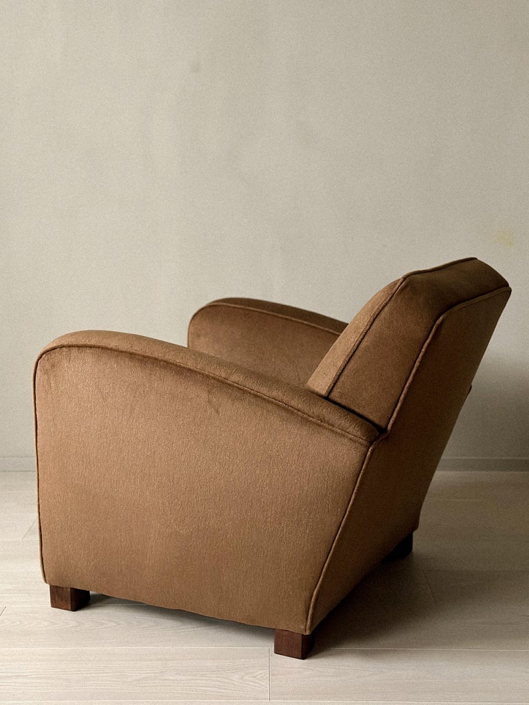 A Pair of Art Deco Armchairs in Brown Natural Blend, Denmark c. 1940 - Image 13
