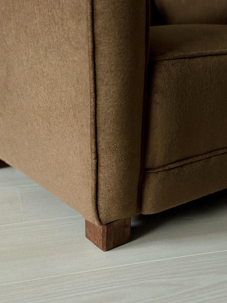 A Pair of Art Deco Armchairs in Brown Natural Blend, Denmark c. 1940 - Image 17