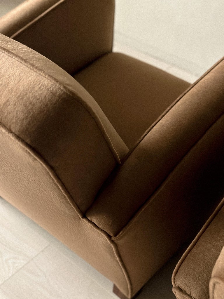 A Pair of Art Deco Armchairs in Brown Natural Blend, Denmark c. 1940 - Image 10