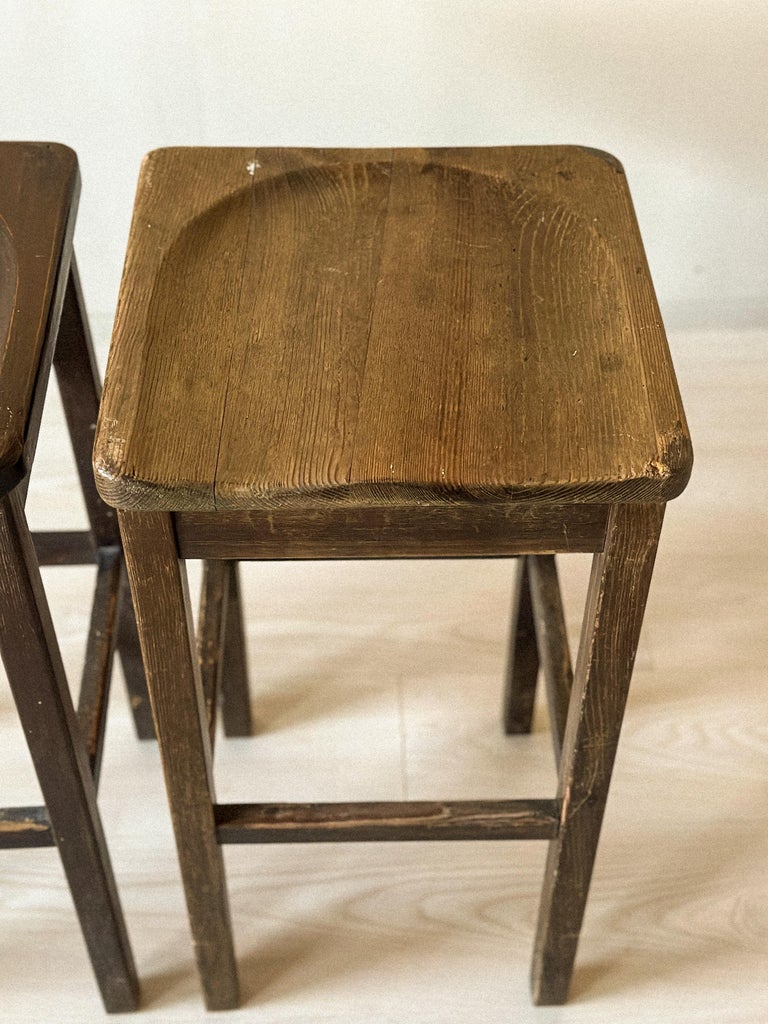 A Pair of Pine Barstools, Nordiska Kompaniet, Sweden c. 1960s - Image 4