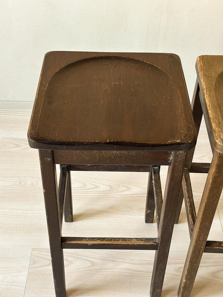 A Pair of Pine Barstools, Nordiska Kompaniet, Sweden c. 1960s - Image 3