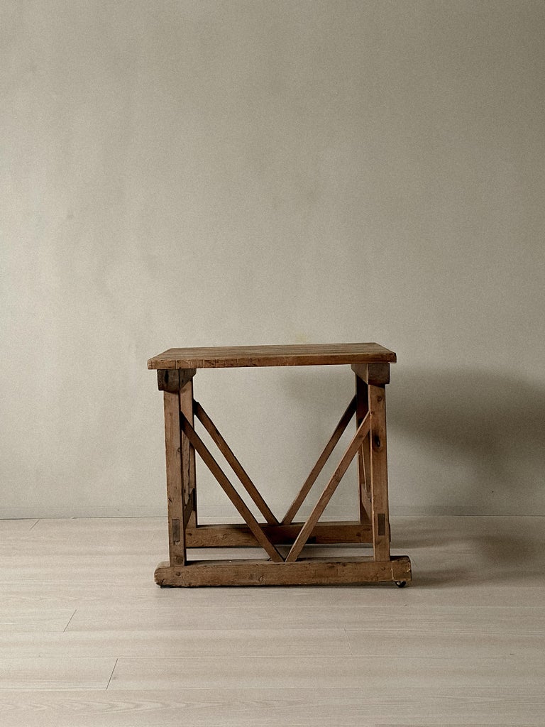 A Pine Working Table on Castors, Norway, c. 1920s - Image 3