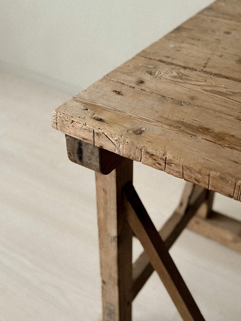 A Pine Working Table on Castors, Norway, c. 1920s - Image 8