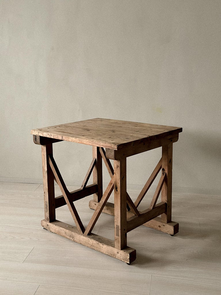 A Pine Working Table on Castors, Norway, c. 1920s