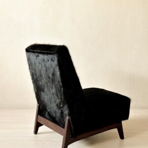 Mid-Century Lounge Chair in Style of Pierre Jeanneret in Cowhide, c. 1950s