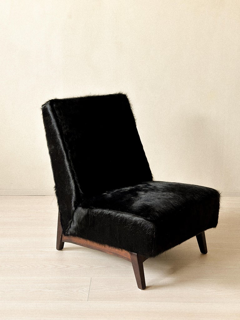 Mid-Century Lounge Chair in Style of Pierre Jeanneret in Cowhide, c. 1950s - Image 9