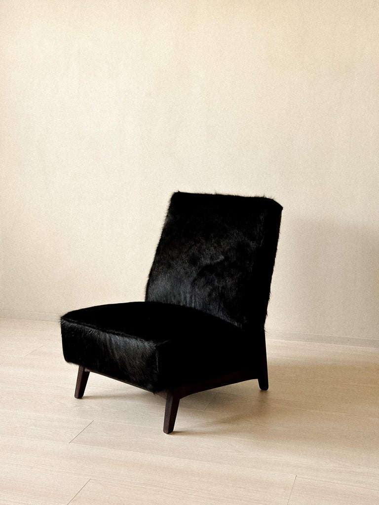 Mid-Century Lounge Chair in Style of Pierre Jeanneret in Cowhide, c. 1950s - Image 5