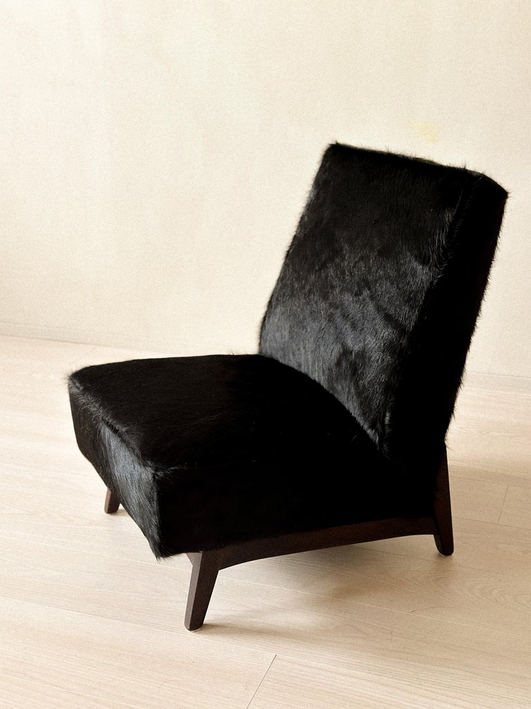 Mid-Century Lounge Chair in Style of Pierre Jeanneret in Cowhide, c. 1950s - Image 8